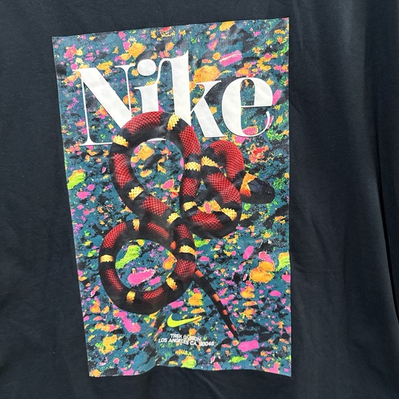 Nike Black Tee with Pink and Yellow Accents - Picture 2 of 5